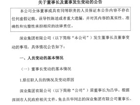 
          
            深业集团董事长吕华退休，新任董事长尚未任命
        